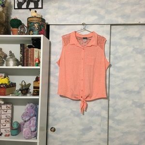 Joe Boxer Coral Tie Front Top 3X Knot